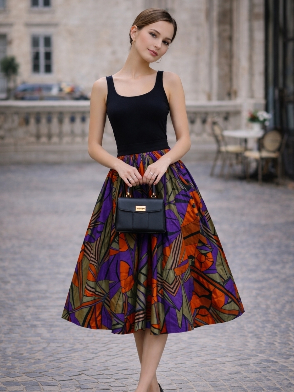 Vintage Abstract Silk Lux Skirt | Flora Kung